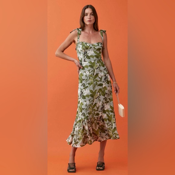 NWOT Reformation Nikita Dress Tropical Print Size 10 - Picture 1 of 13